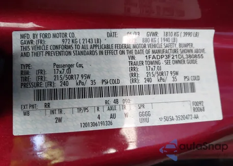 2013 Ford Focus Se z USA, uszkodzony, nr VIN 1FADP3F21DL380855